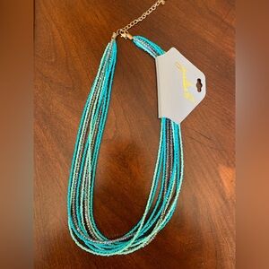 NWT Jules B Turquoise Beaded Necklace.